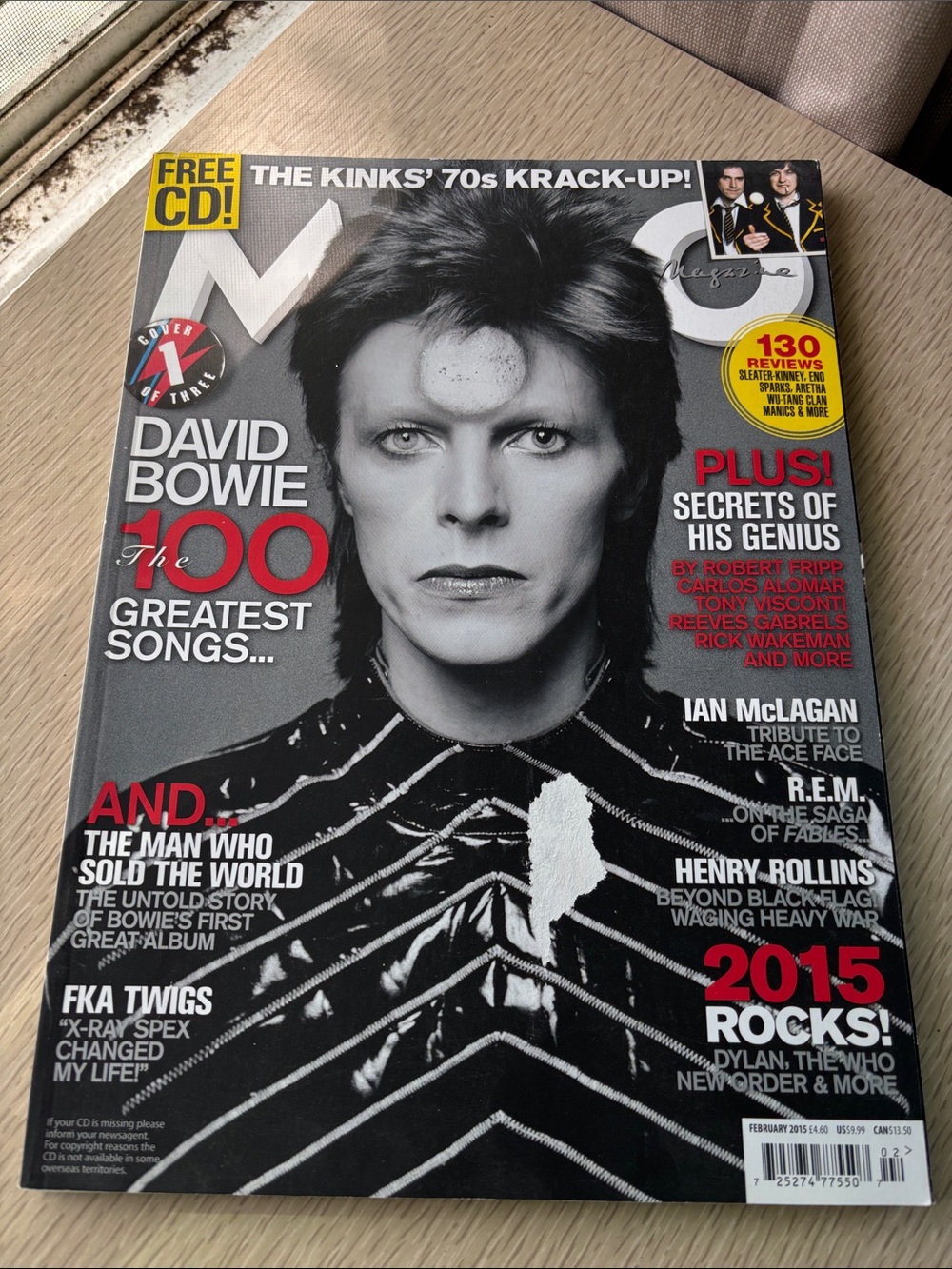 MOJO David Bowie Magazine February 2015 Cover - Black & White with Red Accents